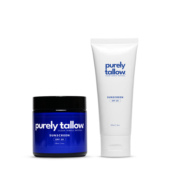 Tallow mineral sunblock sunscreen bottle natural SPF protection